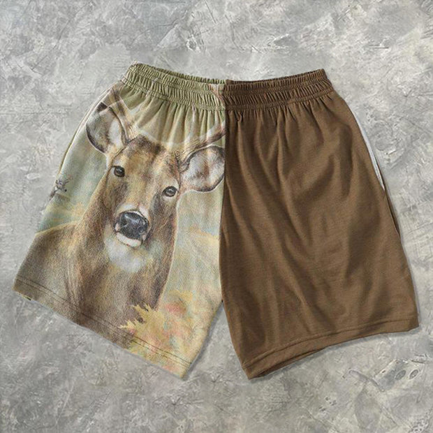 Fashion retro casual animal print shorts