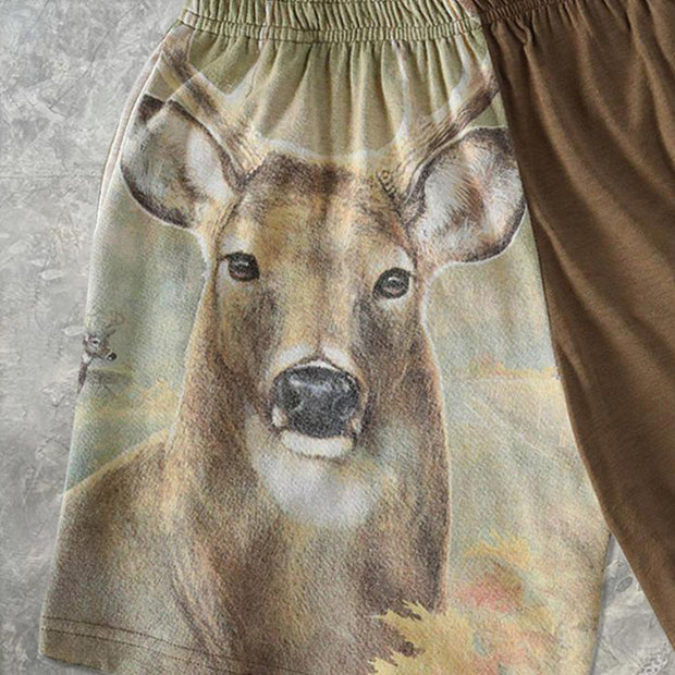 Fashion retro casual animal print shorts