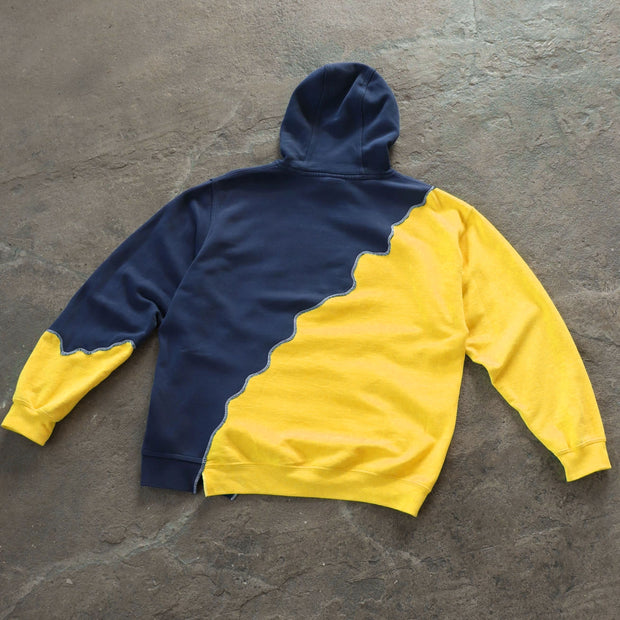 Trendy pattern street trend stitching contrast hoodie