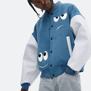 Emoji print trendy baseball uniform personality jacket