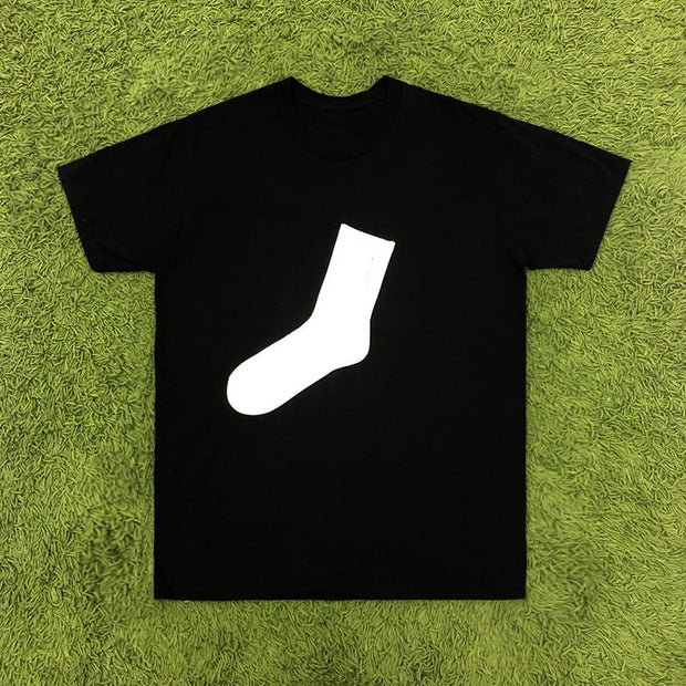 Personalized Socks Print Short Sleeve T-shirt