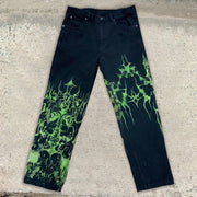 Casual green venom street jeans