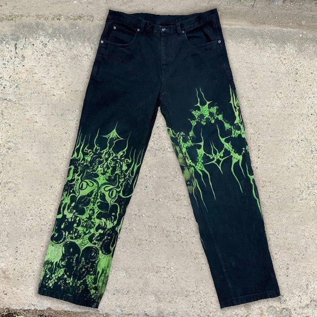 Casual green venom street jeans