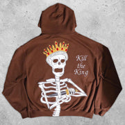 Personalized Skull King Long Sleeve Hooded Men's Sweatshirt
