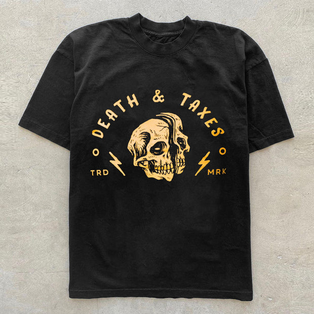 statement street style retro skull print T-shirt