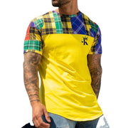 Men's casual round neck short-sleeved digital printing slim pullover men's T-shirt