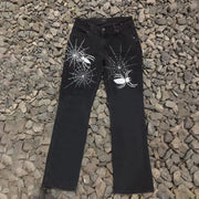 Cobweb dark street casual jeans