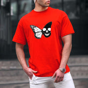 Skull butterfly combined with printed personality short-sleeved T-shirt