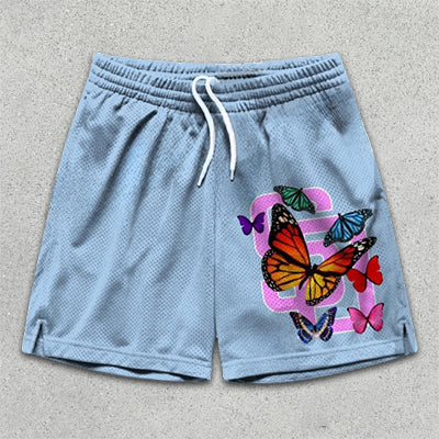 Butterfly Graphic Print Basketball Shorts