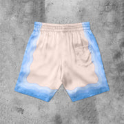 Artistic print fashion gradient shorts