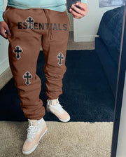 Street casual fashion personality letter cross pattern trousers
