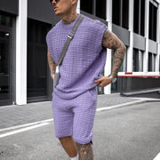 Men's Fashion Sports Casual Knitted Trend Vest Suits