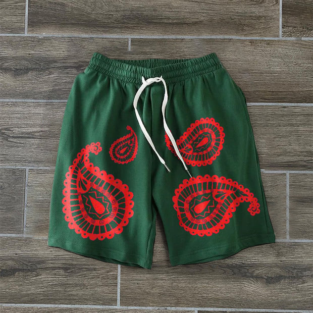 Fashion contrast print shorts