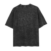 Men's European and American street style dark inkjet caries big print loose cotton men's T-shirt