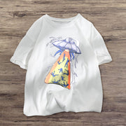 Trendy personality printed street style short-sleeved T-shirt