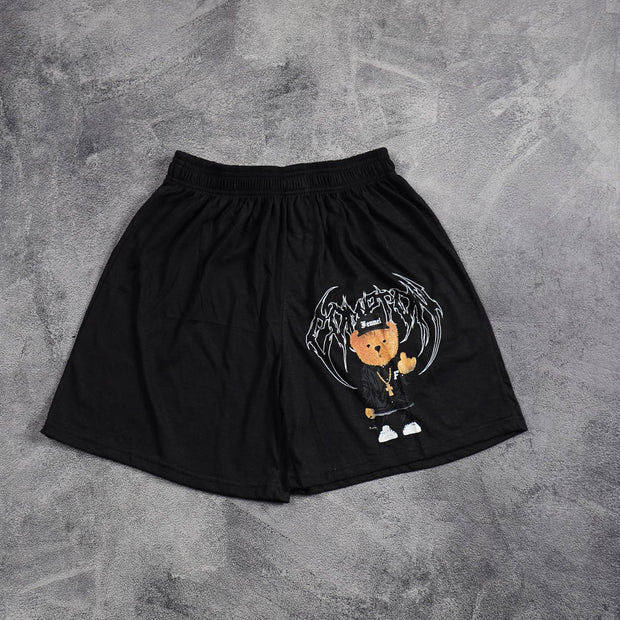 street bear print shorts