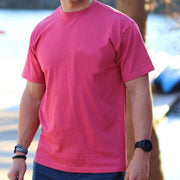 Pink printed men's T shirt