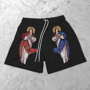 Vintage Casual Faith Angel Mesh Shorts