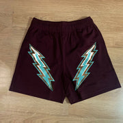 Lightning print personalized track shorts