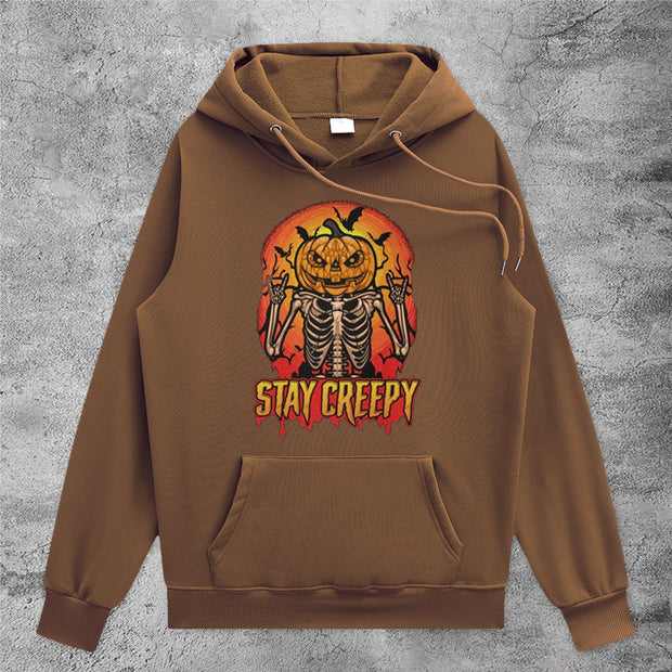 Halloween pumpkin skull carnival hoodie