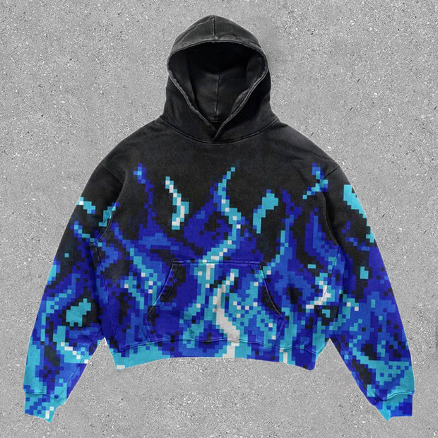 Fashion statement flame pattern hoodie