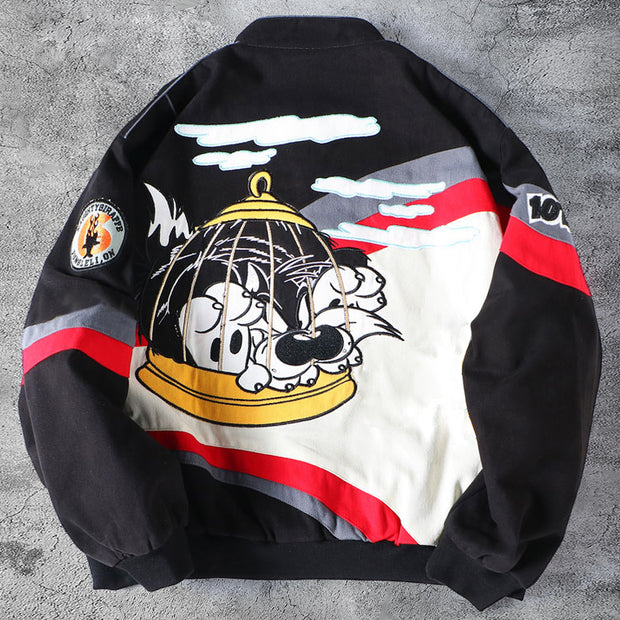 Casual bunny monster motorcycle rugby jacket