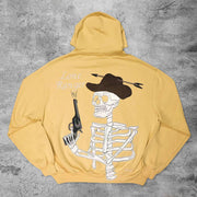 Western cowboy skull casual street hoodie