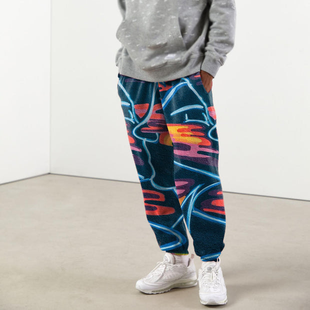 Casual trendy printed loose-fit trousers