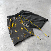 Lightning butterfly print casual hip-hop shorts