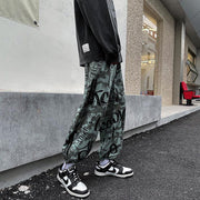 Graffiti slacks with drawstring ankles