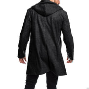 Winter men's hooded woolen jacket