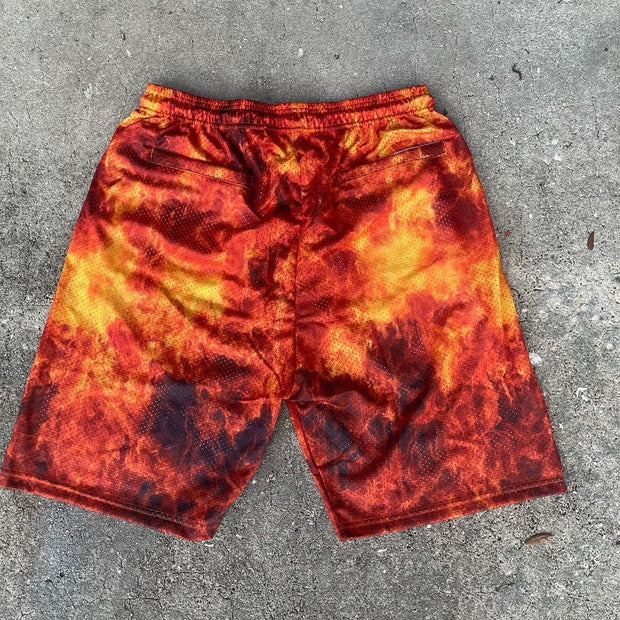 Flame Personality Tie Dye Bear Shorts
