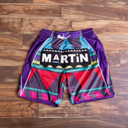 Purple casual sports print shorts