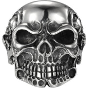 Punk gothic rock personality skull titanium steel casting men's ring