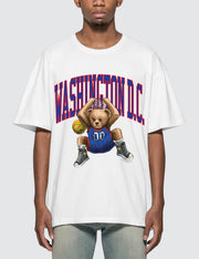 Personalized basketball bear print T-shirt