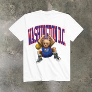 Personalized basketball bear print T-shirt