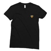 Love T-shirt for men and women couples with embroidery small red heart short sleeves