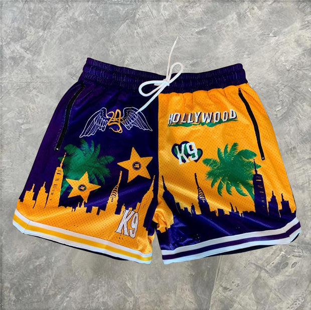 Personalized street style men's printed sports shorts