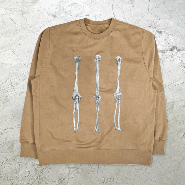 Bone Print Round Neck Street Round Neck Long Sleeve Sweatshirt