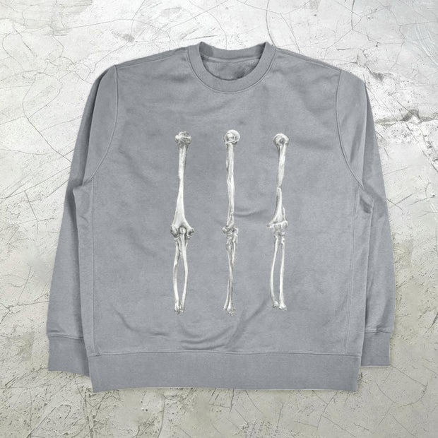 Bone Print Round Neck Street Round Neck Long Sleeve Sweatshirt
