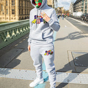 Hiphop Street Drip Tracksuit Gray