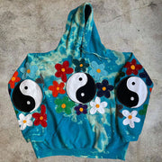 Street fashion tai chi flower pattern hoodie