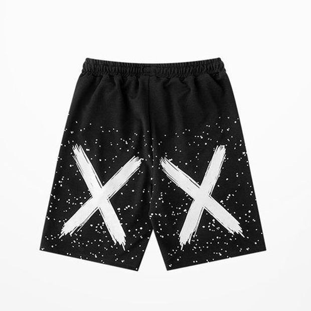 Personality reflective trend hip-hop loose casual sports print shorts