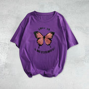 Butterfly casual loose couple short-sleeved T-shirt