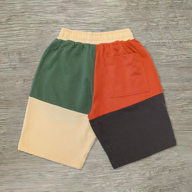 Color block track shorts