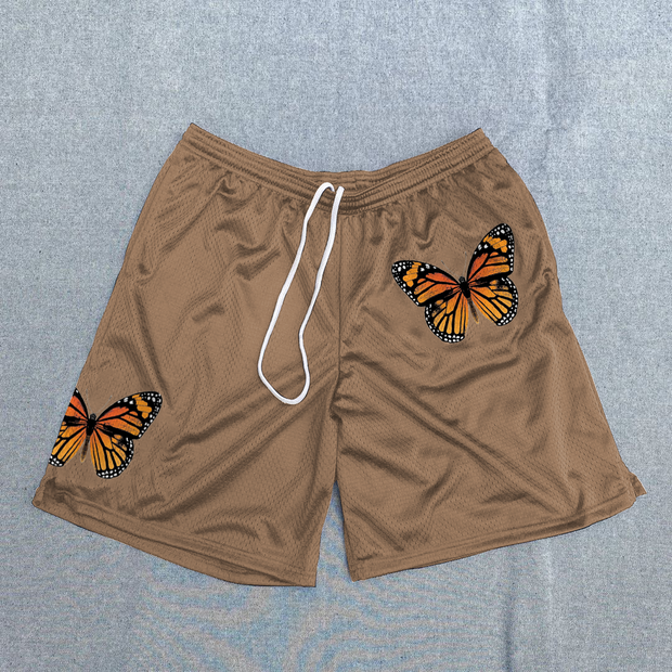 Vintage butterfly print shorts