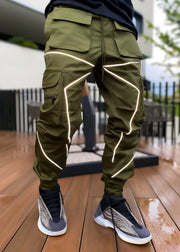 Men's sports casual reflective overalls trousers