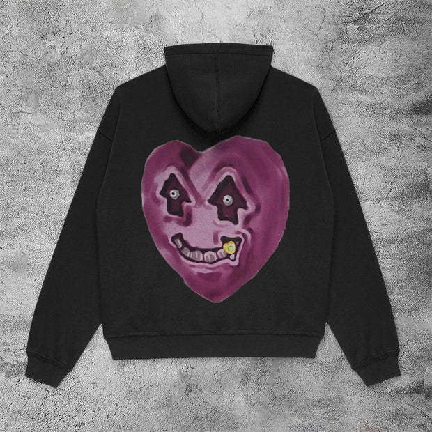 Casual weird love gold tooth smiley hoodie