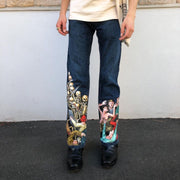 Street retro fashion casual straight-leg jeans