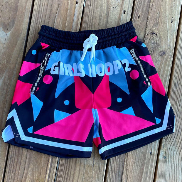 Fashion personality geometric print basketball shorts